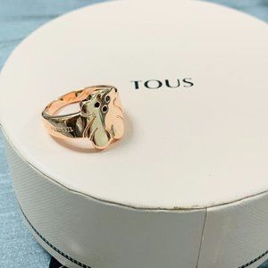 TOUS Ring Rose Vermeil Silver Sweet Dolls Ring with Spinel Women Jewelry 56#